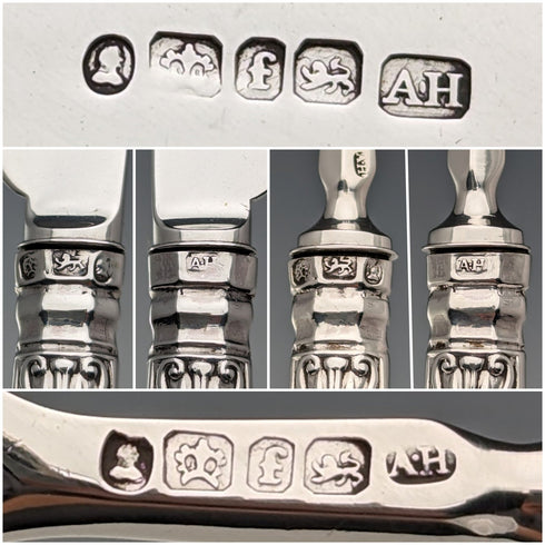 約 1829 年英國古董純銀甜點餐具一對 Aaron Hadfield